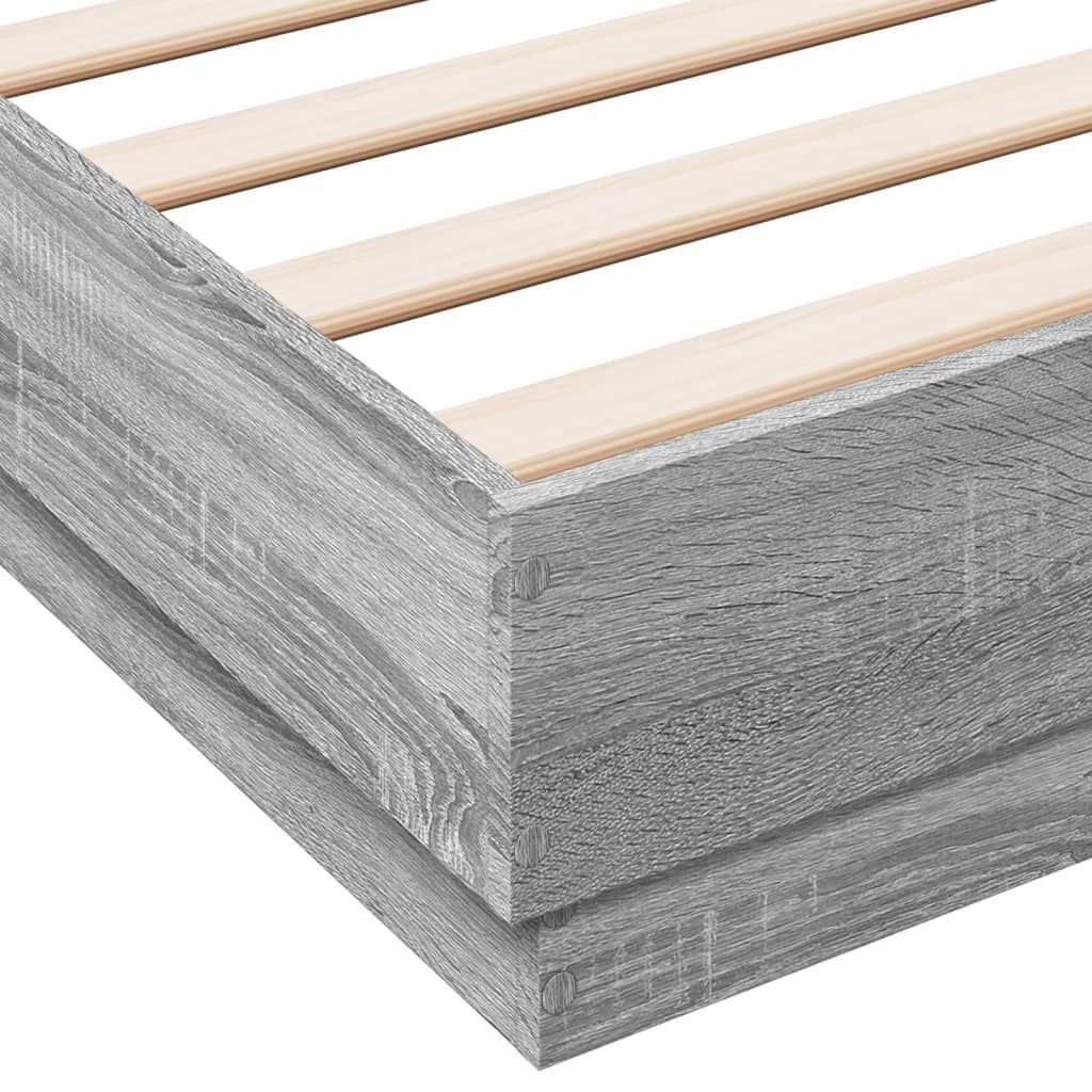 vidaXL Πλαίσιο Κρεβατιού με LED Γκρι sonoma 160 x 200 εκ.