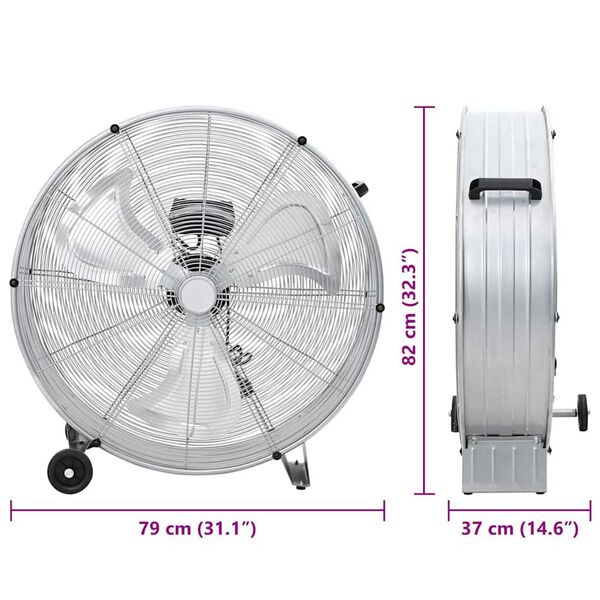 vidaXL Ανεμιστήρας τύπου τυμπάνου 79 x 37 x 82 εκ. Αλουμίνιο