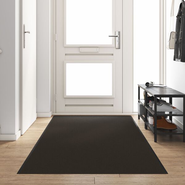 vidaXL Πατάκι Πόρτας Πλυμένο Μαύρο 120x350 εκ