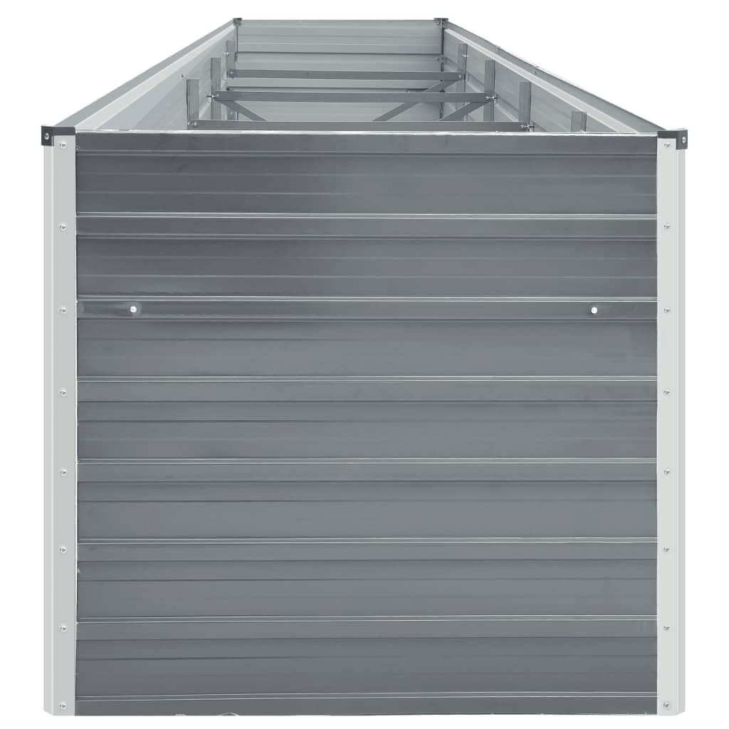 vidaXL Ζαρντινιέρα Υπερυψωμένη Γκρι 400x80x45 εκ. Γαλβαν. Χάλυβας