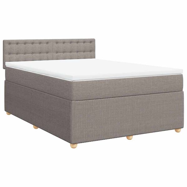 vidaXL &Kappa;&rho;&epsilon;&beta;ά&tau;&iota; Boxspring &mu;&epsilon; &Sigma;&tau;&rho;ώ&mu;&alpha; Taupe 160x200 &epsilon;&kappa;. &Upsilon;&phi;&alpha;&sigma;&mu;ά&tau;&iota;&nu;&omicron;