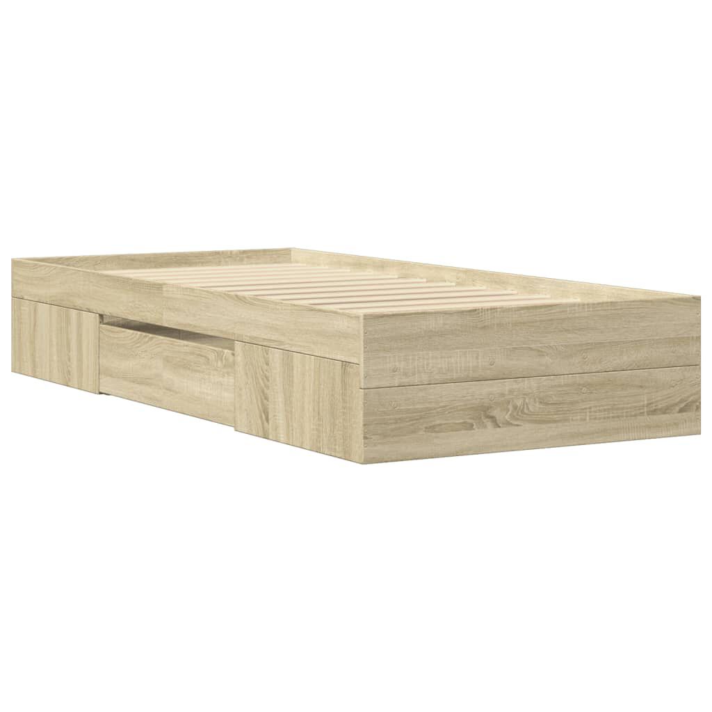 vidaXL Πλαίσιο Κρεβ. Χωρ. Στρώμα Sonoma Δρυς 90 x 190 εκ. Επεξ. Ξύλο