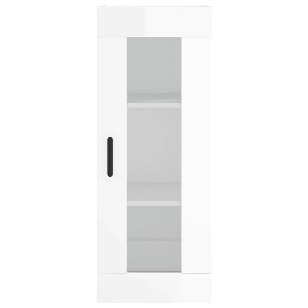 vidaXL Ντουλάπι Γυαλ. Λευκό 34,5 x 34 x 180 εκ. από Επεξεργασμένο Ξύλο