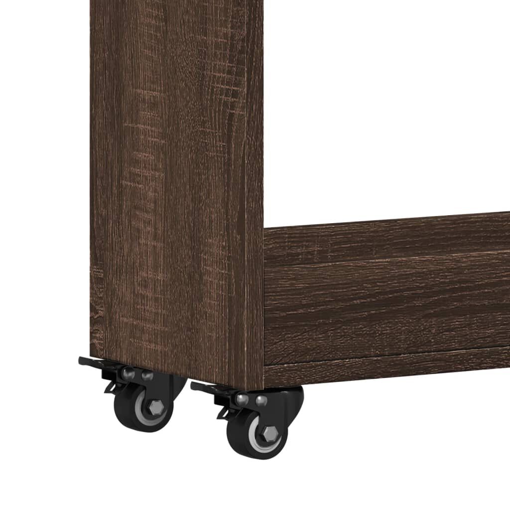 vidaXL Έπιπλο με Ρόδες Καφέ Δρυς 60x22x79 εκ. Επεξεργασμένο Ξύλο