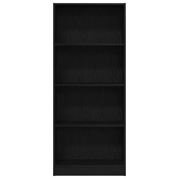 vidaXL Μαύρη Βιβλιοθήκη - 60 x 24 x 143 εκ. - Φτιαγμένη από Μηχανικά Ξύλα