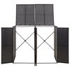 vidaXL Πλαίσιο για Κάδο Απορρ. με Ρόδες Μαύρο 140x80x117εκ Συνθ. Ρατάν