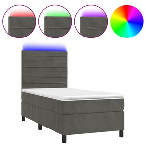 vidaXL &Kappa;&rho;&epsilon;&beta;ά&tau;&iota; Boxspring &mu;&epsilon; &Sigma;&tau;&rho;ώ&mu;&alpha; & LED &Sigma;&kappa;. &Gamma;&kappa;&rho;&iota; 90x200 &epsilon;&kappa;. &Beta;&epsilon;&lambda;&omicron;ύ&delta;&iota;&nu;&omicron;