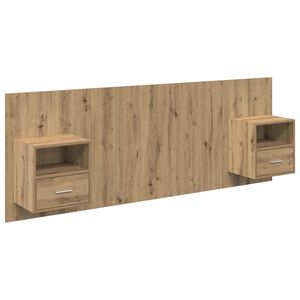 vidaXL &Kappa;&epsilon;&phi;&alpha;&lambda;ή &kappa;&rho;&epsilon;&beta;&alpha;&tau;&iota;&omicron;ύ &mu;&epsilon; &kappa;&omicron;&mu;&omicron;&delta;ί&nu;&omicron; &mu;&epsilon; &sigma;&upsilon;&rho;&tau;ά&rho;&iota; 3 pcs Artisan Oak