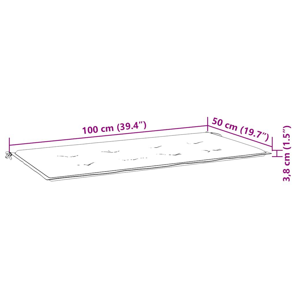 vidaXL Μαξιλάρι Πάγκου Κήπου Μπεζ 100x50x4 εκ. Ύφασμα Oxford