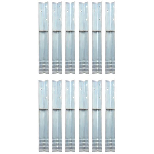 vidaXL Στηρίγματα Εδάφους Σχήματος Γ 12 τεμ. 5x5x50 εκ. Γαλβ. Χάλυβας