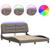 vidaXL &Pi;&lambda;&alpha;ί&sigma;&iota;&omicron; &kappa;&rho;&epsilon;&beta;&alpha;&tau;&iota;&omicron;ύ &mu;&epsilon; LED &chi;&omega;&rho;ί&sigmaf; &sigma;&tau;&rho;ώ&mu;&alpha; Hvar Taupe 160x200 cm Ύ&phi;&alpha;&sigma;&mu;&alpha;