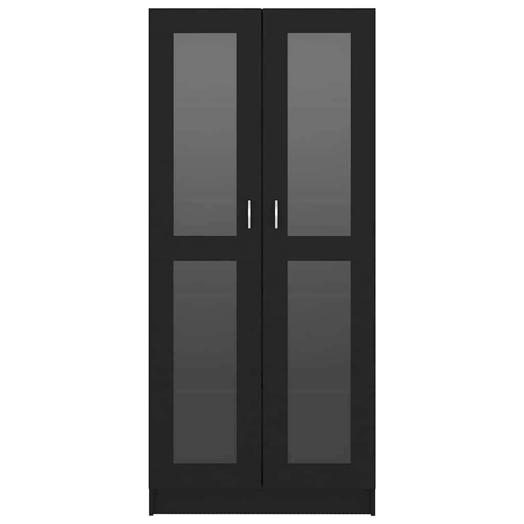 vidaXL Βιτρίνα Μαύρη 82,5 x 30,5 x 185,5 εκ. Επεξ. Ξύλο