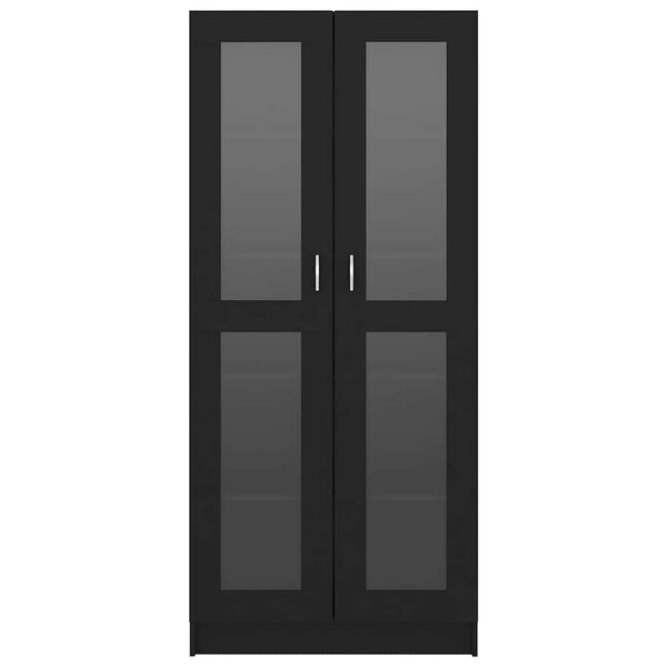 vidaXL Βιτρίνα Μαύρη 82,5 x 30,5 x 185,5 εκ. Επεξ. Ξύλο