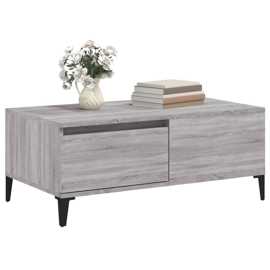 vidaXL Τραπεζάκι Σαλονιού Γκρι Sonoma 90x50x36,5εκ. Επεξεργασμένο Ξύλο
