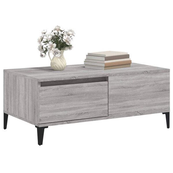 vidaXL Τραπεζάκι Σαλονιού Γκρι Sonoma 90x50x36,5εκ. Επεξεργασμένο Ξύλο