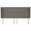 vidaXL Κεφαλάρι με Πτερύγια Γκρι 183x23x118/128 εκ.Συνθετικό Δέρμα