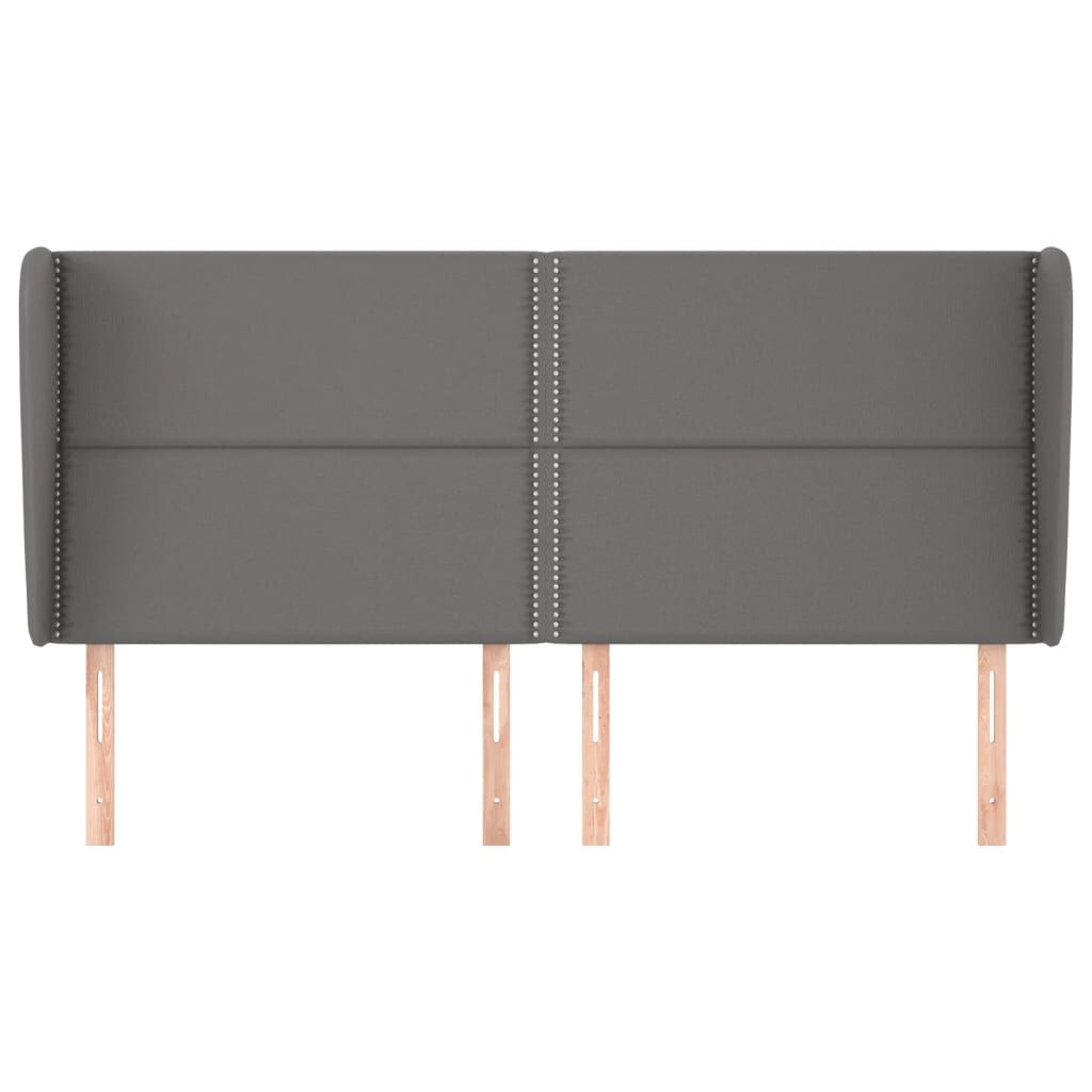 vidaXL Κεφαλάρι με Πτερύγια Γκρι 183x23x118/128 εκ.Συνθετικό Δέρμα
