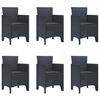 vidaXL Σέτ φαγητού για κήπο 7 pcs Ανθρακί Rattan Polt