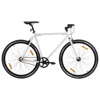 vidaXL Ποδήλατο Μονής Ταχύτητας Λευκό και Μαύρο 700c 59 εκ.