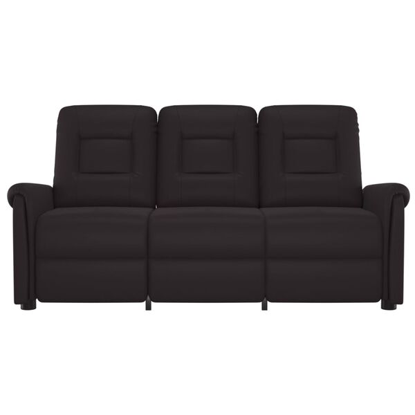 vidaXL Πολυθρόνα Μασάζ Ανακλινόμενη 3 Θέσεων Μαύρη από Συνθετικό Δέρμα