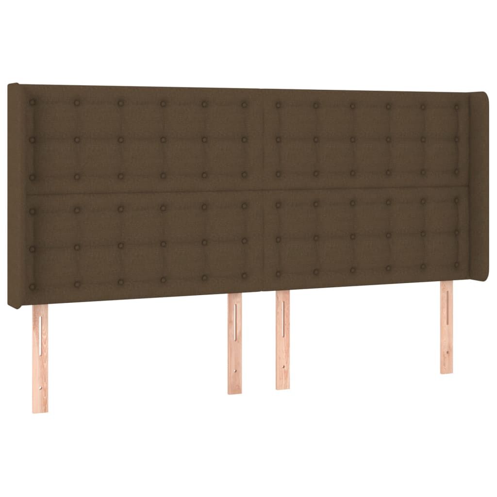 vidaXL Κρεβάτι Boxspring με Στρώμα & LED Σκ.Καφέ 200x200εκ. Υφασμάτινο