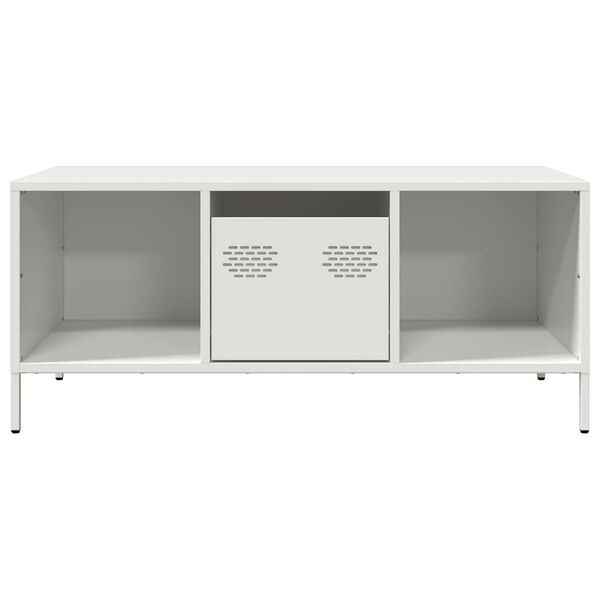 vidaXL Τραπεζάκι Σαλονιού Λευκό 101,5x50x43,5 εκ. Χάλυβα Ψυχρής Έλασης