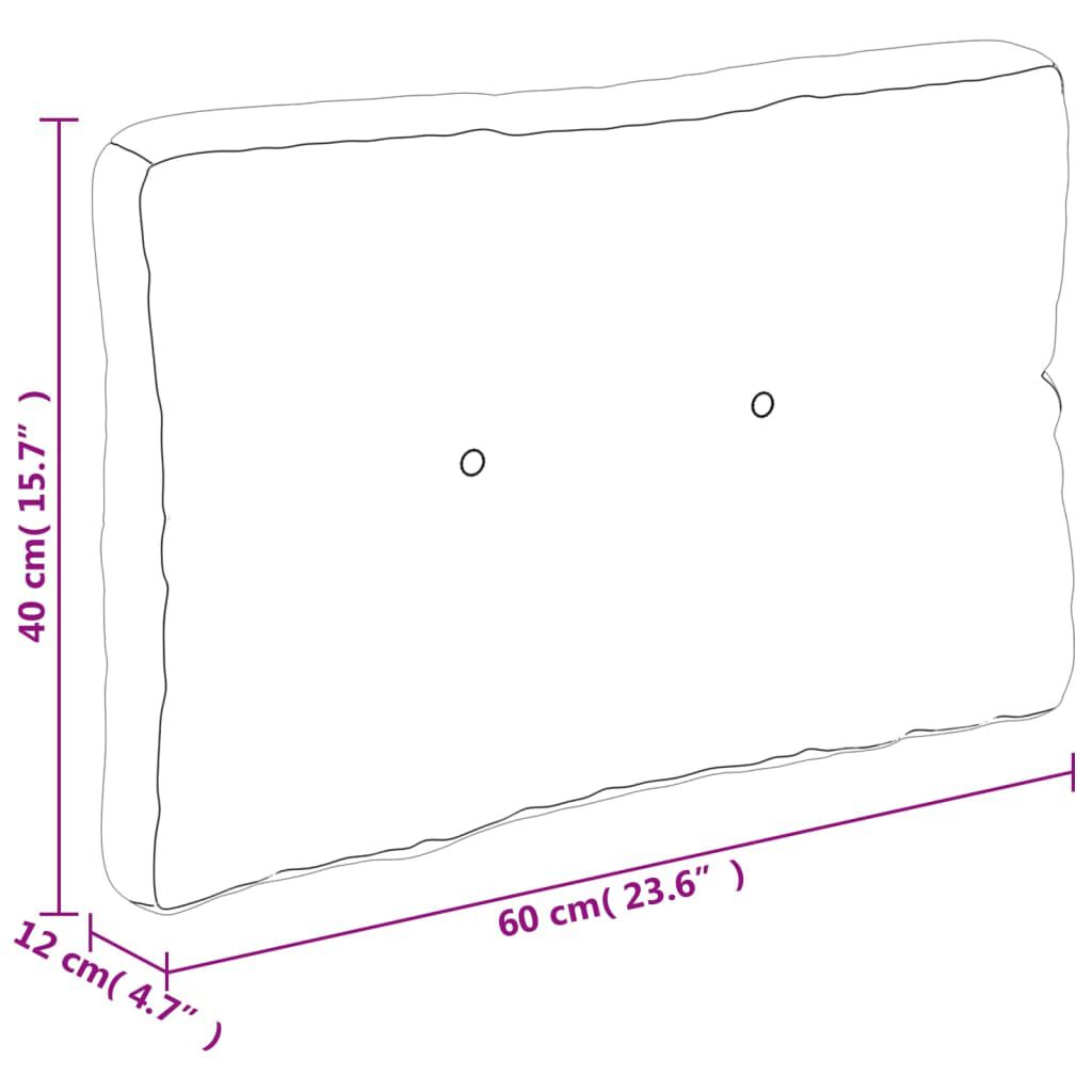 vidaXL Μαξιλάρι Παλέτας Κρεμ 60 x 40 x 12 εκ. Υφασμάτινο