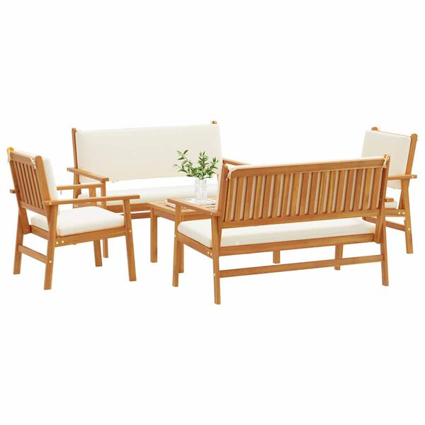 vidaXL Σετ Καναπέ Κήπου 5 pcs Καφέ 75 x 45 x 38 εκ. Μασίφ ξύλο ακακίας