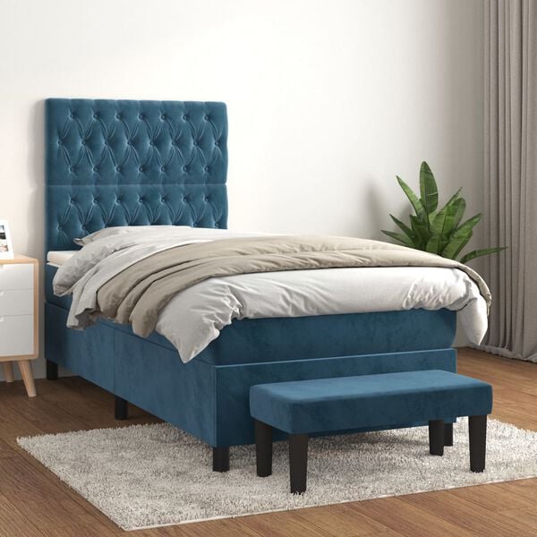 vidaXL &Kappa;&rho;&epsilon;&beta;ά&tau;&iota; Boxspring &mu;&epsilon; &Sigma;&tau;&rho;ώ&mu;&alpha; &Sigma;&kappa;&omicron;ύ&rho;&omicron; &Mu;&pi;&lambda;&epsilon; 100x200 &epsilon;&kappa;. &Beta;&epsilon;&lambda;&omicron;ύ&delta;&iota;&nu;&omicron;