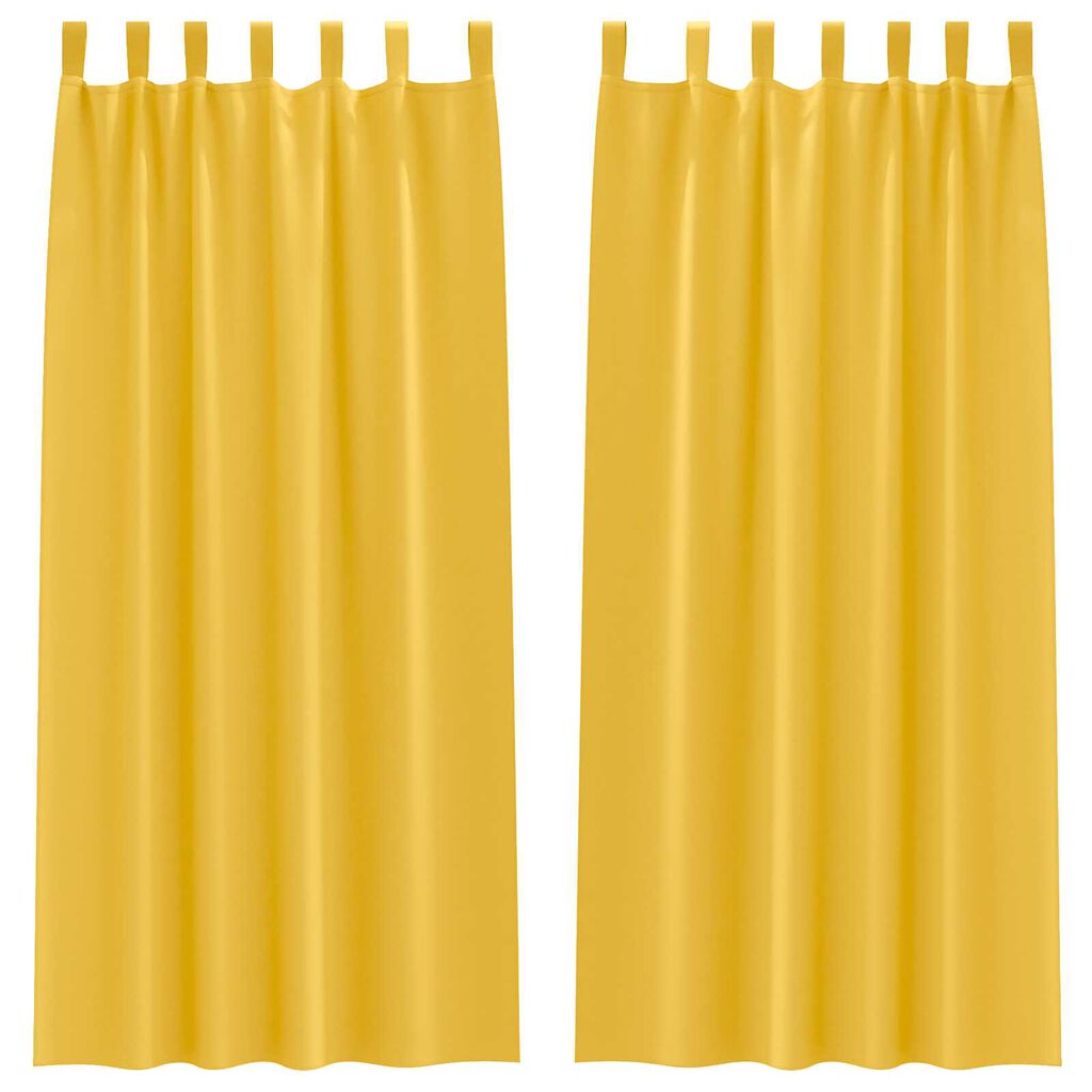 vidaXL Κουρτίνες 2 pcs κίτρινο μουσταρδί 260 x 140 εκ. Πολυεστέρας