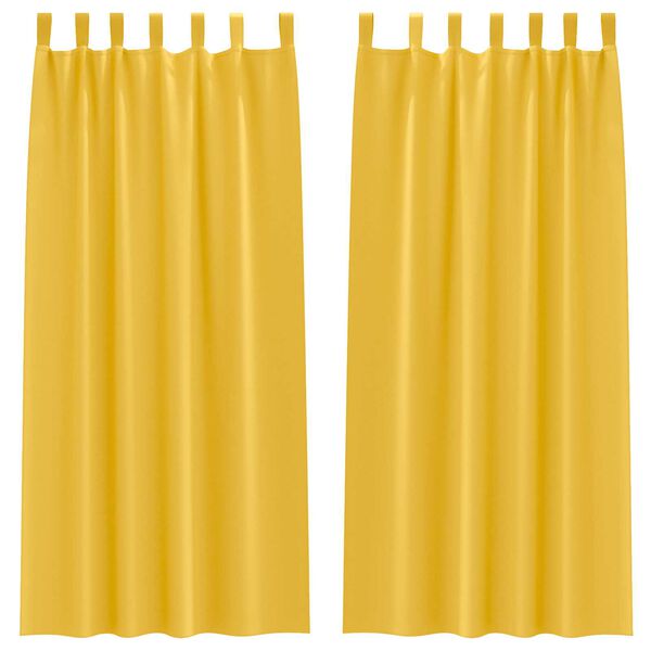 vidaXL Κουρτίνες 2 pcs κίτρινο μουσταρδί 260 x 140 εκ. Πολυεστέρας