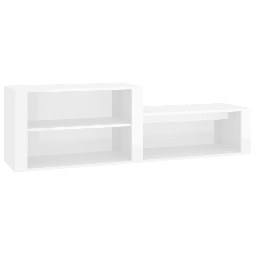 vidaXL Παπουτσοθήκη Γυαλιστερό Λευκό 150x35x45 εκ. Επεξεργασμένο Ξύλο