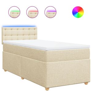 vidaXL &Kappa;&rho;&epsilon;&beta;ά&tau;&iota; Boxspring &mu;&epsilon; &Sigma;&tau;&rho;ώ&mu;&alpha; &Kappa;&rho;&epsilon;&mu; 80 x 200 &epsilon;&kappa;. &Upsilon;&phi;&alpha;&sigma;&mu;ά&tau;&iota;&nu;&omicron;