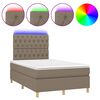 vidaXL &Kappa;&rho;&epsilon;&beta;ά&tau;&iota; Boxspring &mu;&epsilon; &Sigma;&tau;&rho;ώ&mu;&alpha; & LED Taupe 120x200 &epsilon;&kappa;. &Upsilon;&phi;&alpha;&sigma;&mu;ά&tau;&iota;&nu;&omicron;