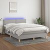 vidaXL &Kappa;&rho;&epsilon;&beta;ά&tau;&iota; Boxspring &mu;&epsilon; &Sigma;&tau;&rho;ώ&mu;&alpha; & LED &Alpha;&nu;.&Gamma;&kappa;&rho;&iota; 140x190&epsilon;&kappa;. &Upsilon;&phi;&alpha;&sigma;&mu;ά&tau;&iota;&nu;&omicron;