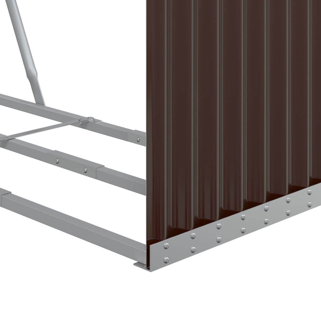 vidaXL Ξυλοθήκη Καφέ 120 x 45 x 140 εκ. από Γαλβανισμένο Ατσάλι