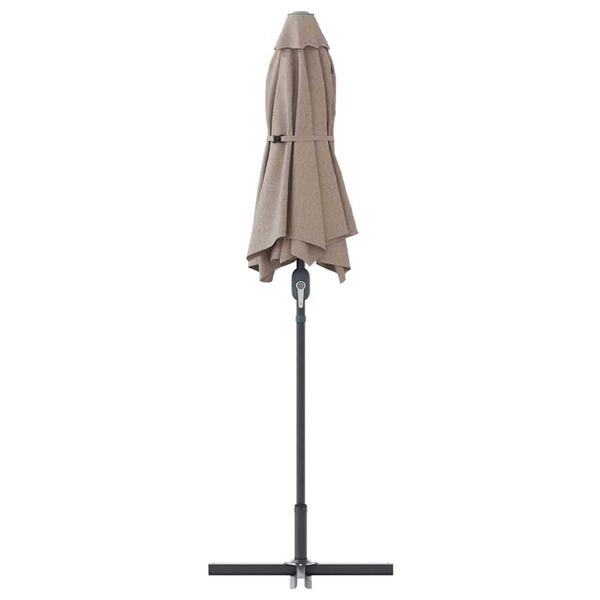 vidaXL Ομπρέλα Κήπου Taupe 370 x 197 x 239 εκ