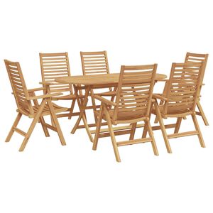 vidaXL Σέτ φαγητού για κήπο 7 pcs Καφέ Μασίφ ξύλο teak