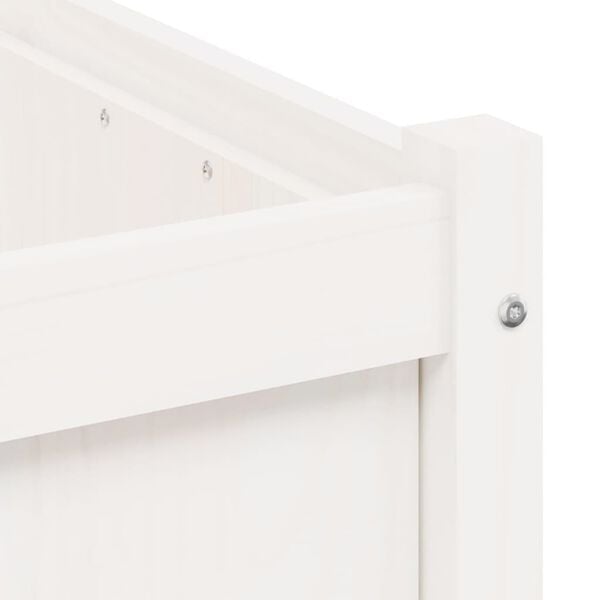 vidaXL Ζαρντινιέρα Λευκή 60 x 60 x 60 εκ. από Μασίφ Ξύλο Πεύκου