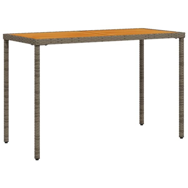 vidaXL Τραπέζι Κήπου Επιφάνεια Ακακίας Γκρι 115x54x74 εκ. Συνθ. Ρατάν