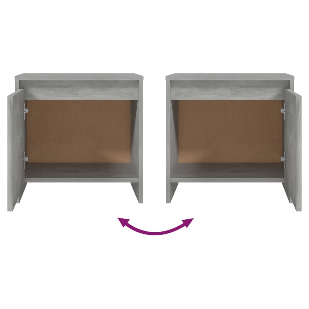 vidaXL Κομοδίνο Γκρι Σκυροδέματος 45x34x44,5 εκ. από Επεξεργ. Ξύλο