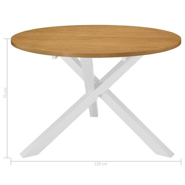 vidaXL Τραπεζαρία Λευκή 120 x 75 εκ. από MDF