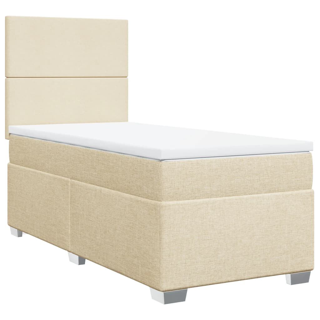 vidaXL Κρεβάτι Boxspring με Στρώμα Κρεμ 80 x 200 εκ. Υφασμάτινο