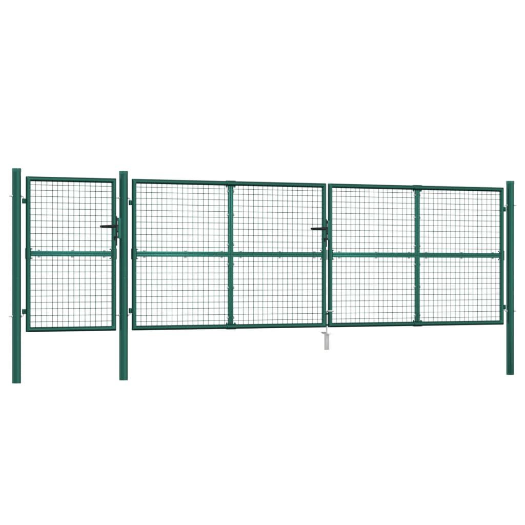 vidaXL Πόρτα Περίφραξης με Πλέγμα Πράσινη 500 x 175 εκ. Γαλβαν. Ατσάλι