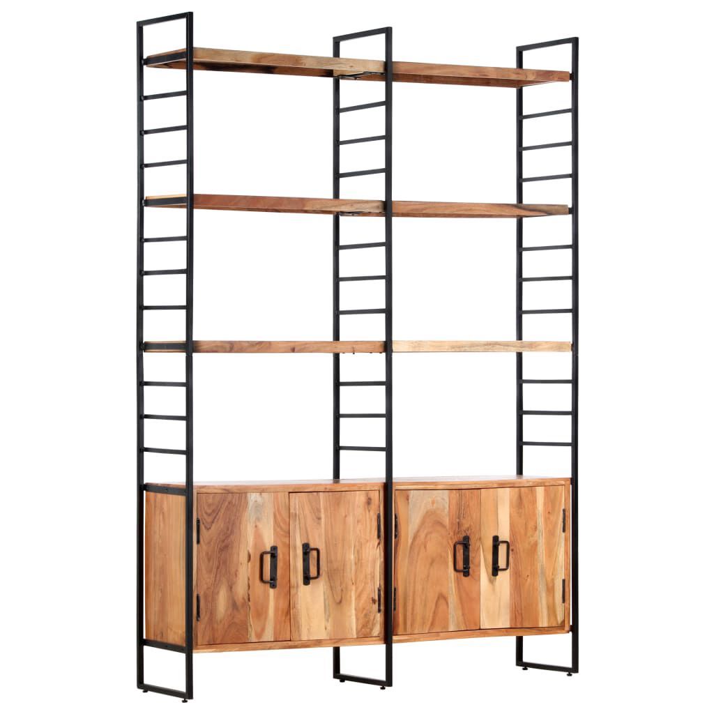 vidaXL Βιβλιοθήκη με 4 Επίπεδα 124 x 30 x 180 εκ. Μασίφ Ξύλο Ακακίας