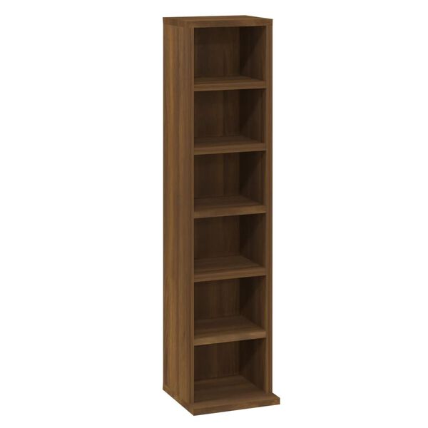 vidaXL Έπιπλο για CD Καφέ Δρυς 21 x 20 x 88 εκ. από Επεξεργασμένο Ξύλο