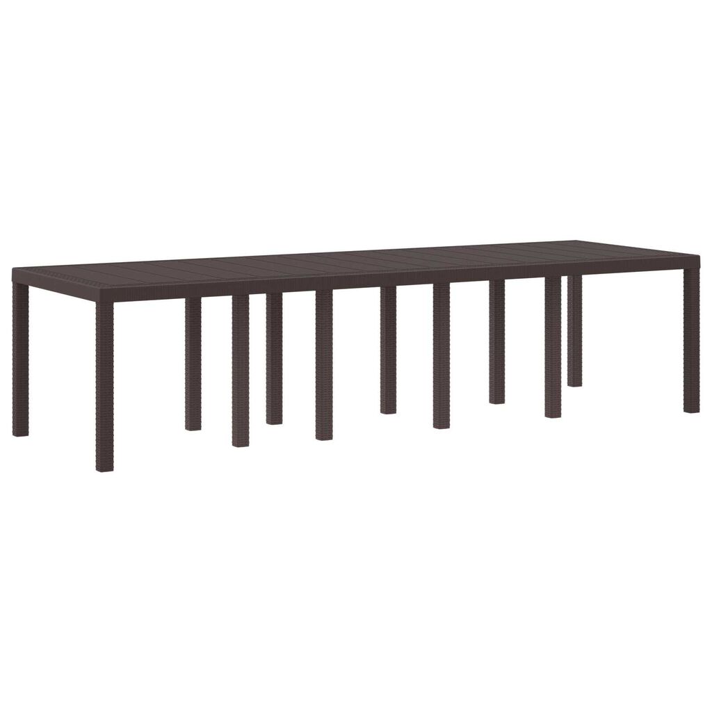 vidaXL Τραπέζι Κήπου Καφέ 300x100x73 εκ. Poly Rattan