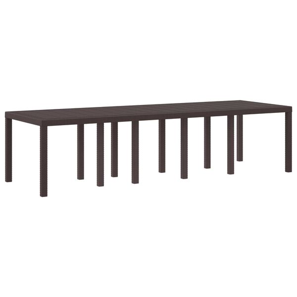 vidaXL Τραπέζι Κήπου Καφέ 300x100x73 εκ. Poly Rattan
