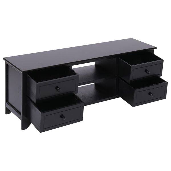 vidaXL Έπιπλο Τηλεόρασης Μαύρο 108x30x40 εκ. από Μασίφ Ξύλο Παυλώνιας