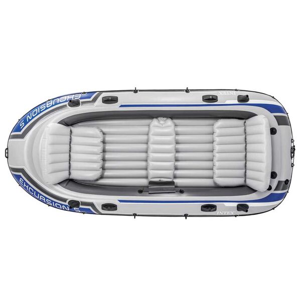 Intex Σετ Βάρκα Φουσκωτή Excursion 5 με Εξωλέμβια Μηχανή και Βάση